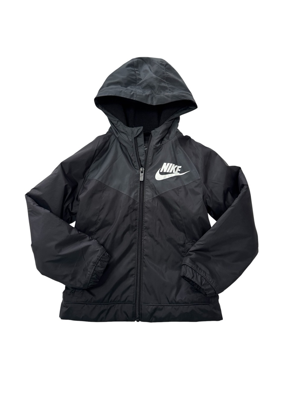 Nike Black Fleece Jacket with White Swoosh Label Boys Size 6